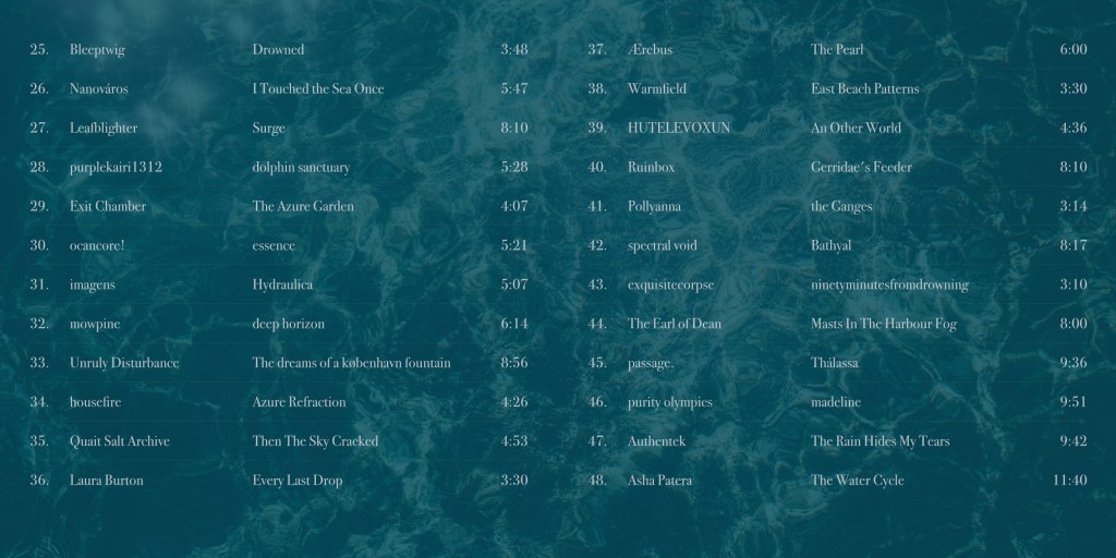 Passed Oceans tracklist page 2